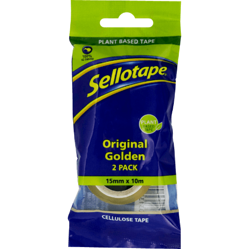 Sellotape Original Golden Cellulose Tape 15mm x 10m Twin Pack