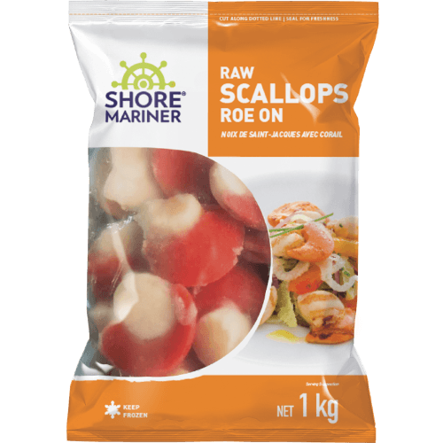 Shore Mariner Raw Scallops Roe On 40/60