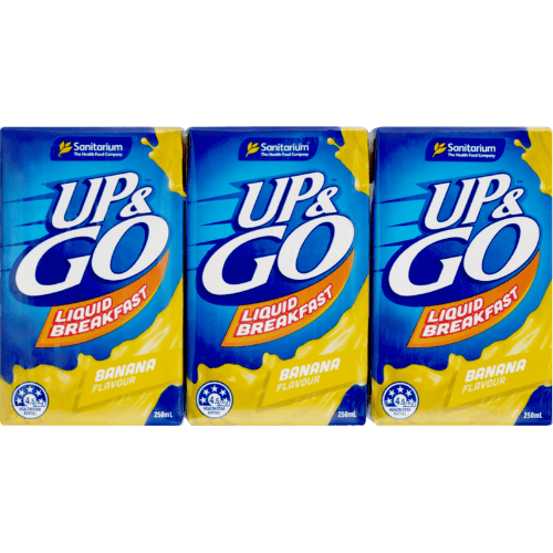 Sanitarium Up & Go Banana Flavour Liquid Breakfast 3 × 250 mL