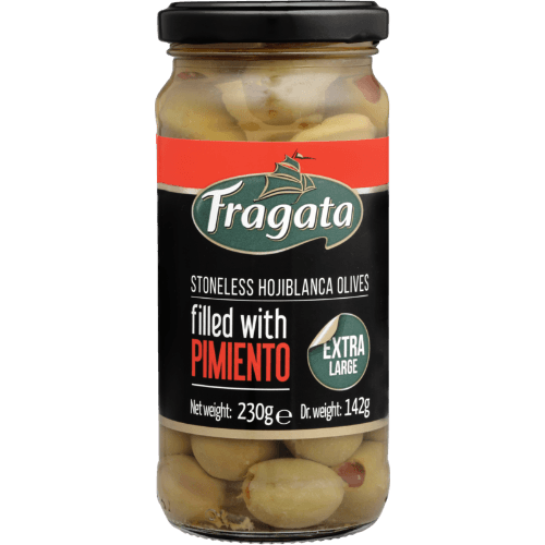 Fragata Stoneless Hojiblanca Olives Filled With Pimiento