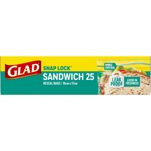 Glad Snap Lock Resealable Sandwich Bags