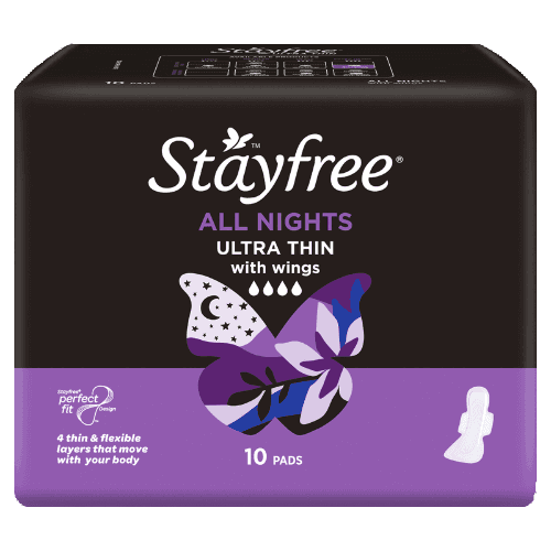 Stayfree Ultra Thin All Night Pads With Wings