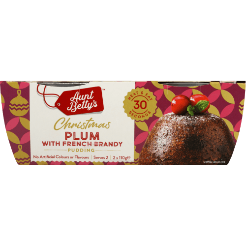Aunt Bettys Christmas Pudding Traditional Plum 2 × 110 g