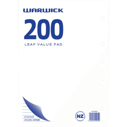 Warwick A4 7mm Ruled 200 Leaf Value Pad