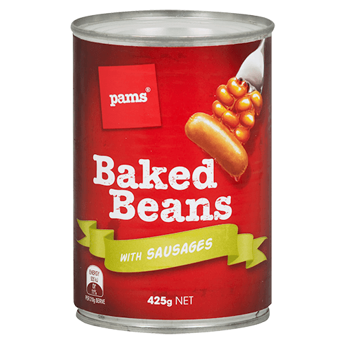 Pams Baked Beans With Sausages