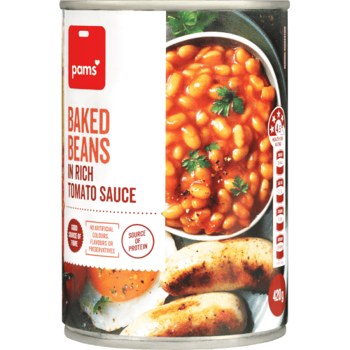 Pams Baked Beans In Rich Tomato Sauce
