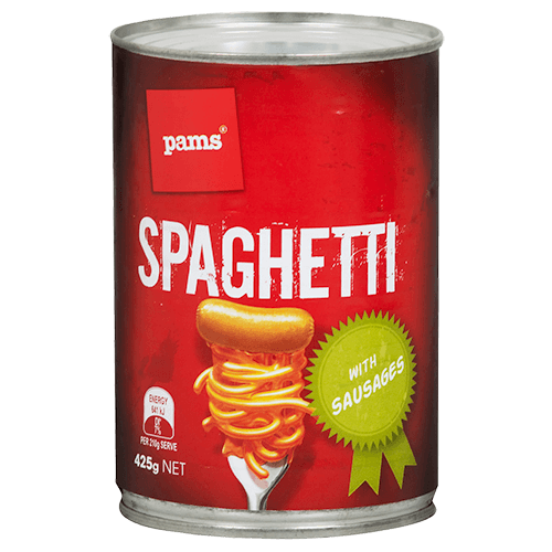 Pams Spaghetti And Sausages In Tomato Sauce