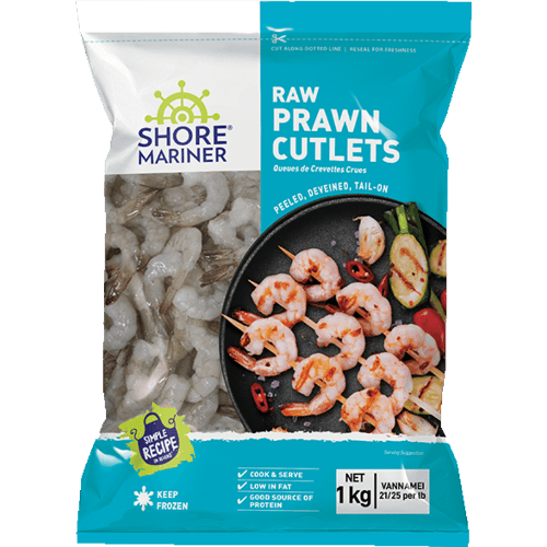 Shore Mariner Raw Vannamei 21/25 Prawn Cutlets