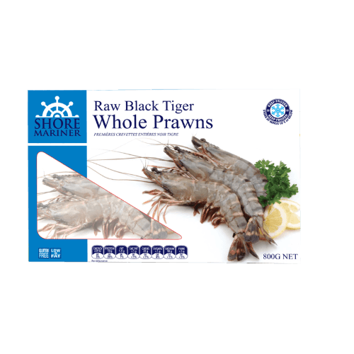 Shore Mariner Whole Black Tiger 16/20 Prawns