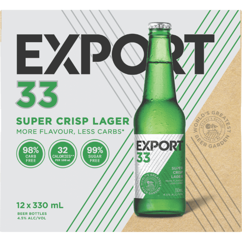 DB Export 33 Super Crisp Lager Bottles