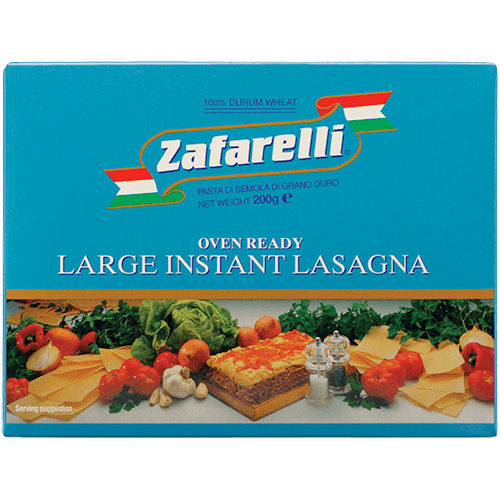 Zafarelli Oven Ready Large Instant Lasagna Sheets