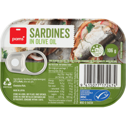 Pams Sardines In Olive Oil