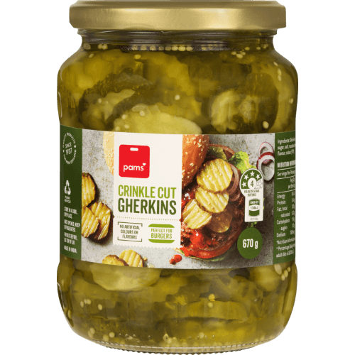 Pams Crinkle Cut Gherkins