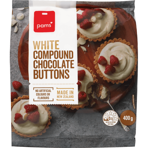 Pams White Compound Chocolate Buttons