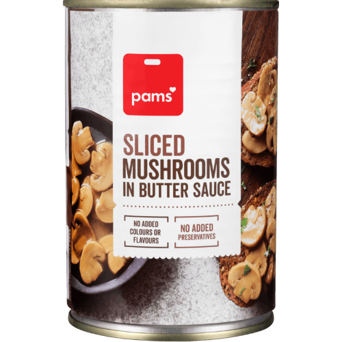 Pams Sliced Mushrooms In Butter Sauce 415 g