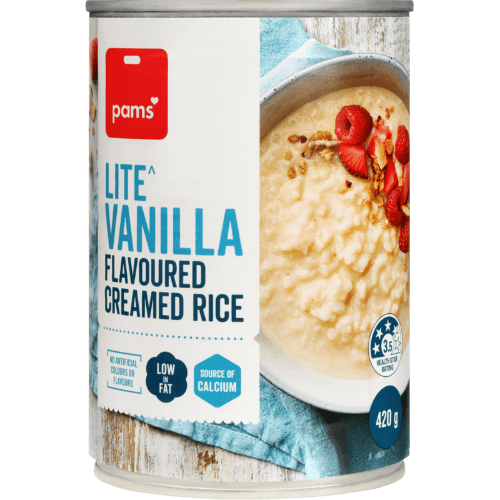 Pams Lite Vanilla Flavoured Creamed Rice 420 g