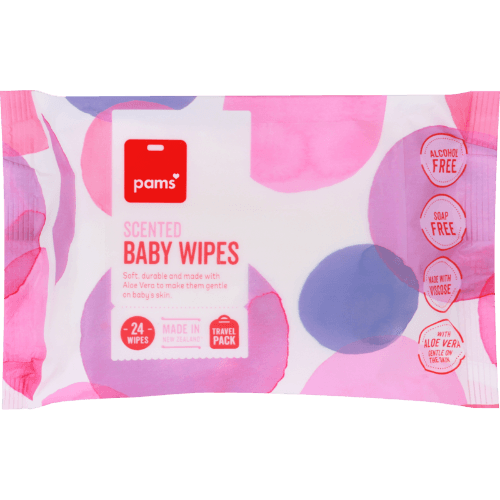 Pams Baby Scented Thick Wipes Travel Pack 24 pack