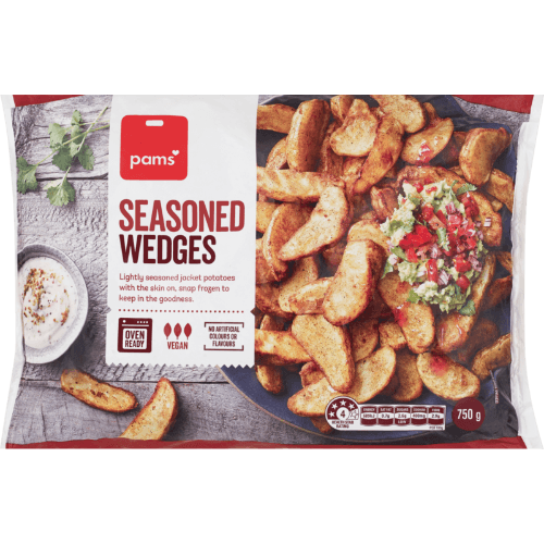 Pams Seasoned Frozen Potato Wedges