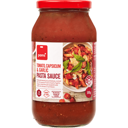 Pams Tomato Capsicum & Garlic Pasta Sauce