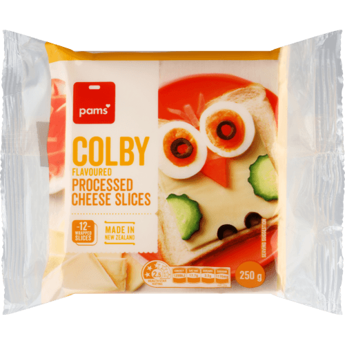 Pams Colby Flavoured Processed Cheese Slices