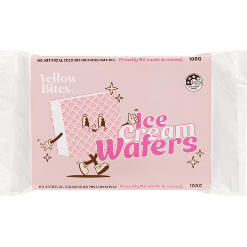 Yellow Bites Pink Ice Cream Wafers