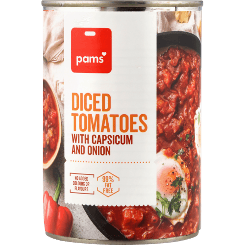 Pams Diced Tomatoes With Capsicum And Onion