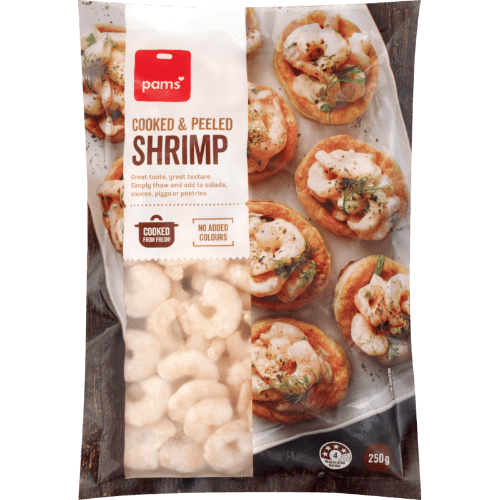 Pams Cooked & Peeled Frozen Shrimp 250 g