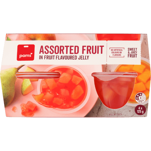 Pams Assorted Fruit In Fruit Flavoured Jelly Cups