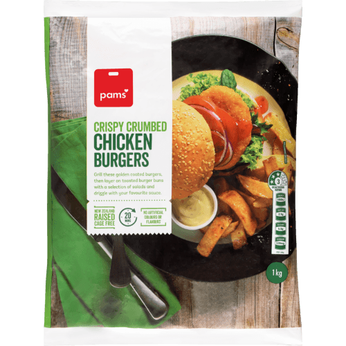 Pams Crispy Crumbed Chicken Burgers