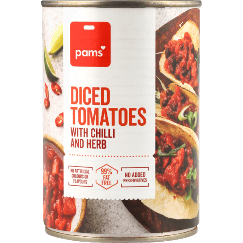 Pams Diced Tomatoes With Chilli And Herb