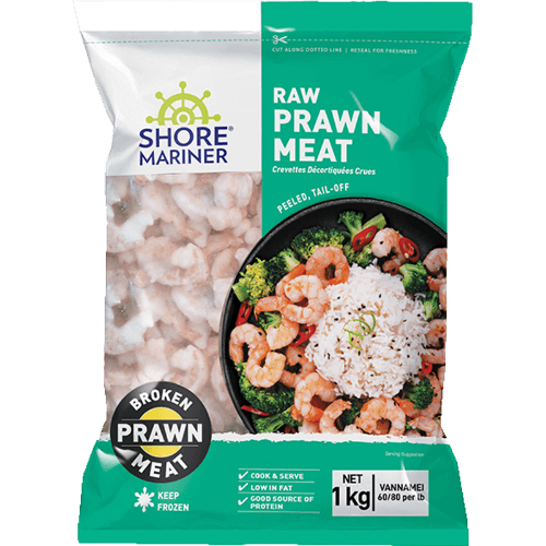 Shore Mariner Raw Broken Vannamei Prawn Meat 60/80