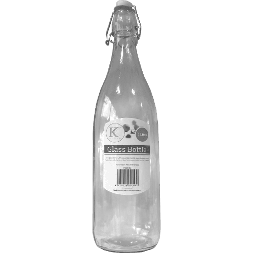 Kate's Kitchen Glass Water Bottle Round 1L