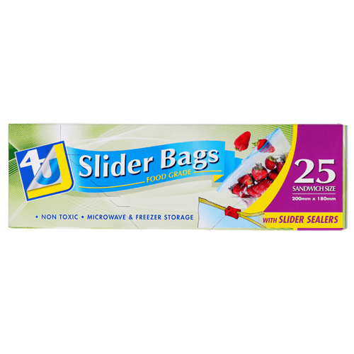 4U Sandwich Size Slider Bags 200mm x 180mm