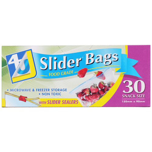 4U Slider Bags With Slider Seals 150mm x 90mm