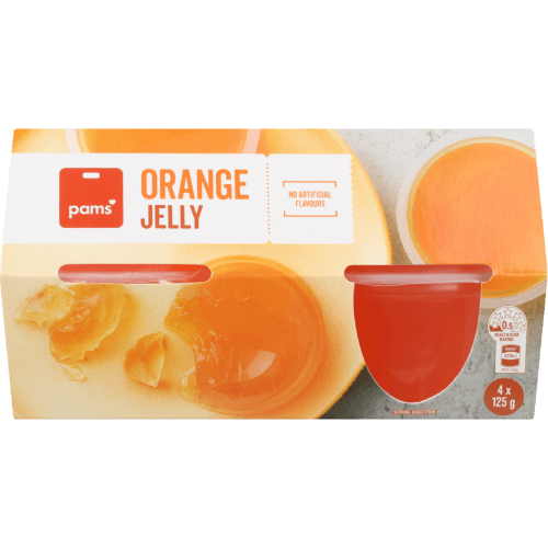 Pams Orange Jelly Cups 4 × 125 g