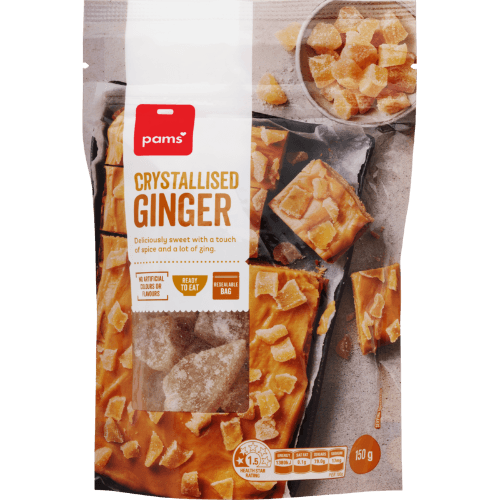 Pams Crystallised Ginger 150 g