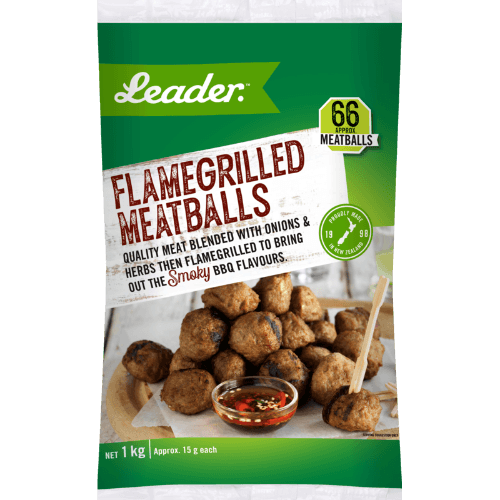 Leader Flamegrilled Cocktail Meatballs Beef