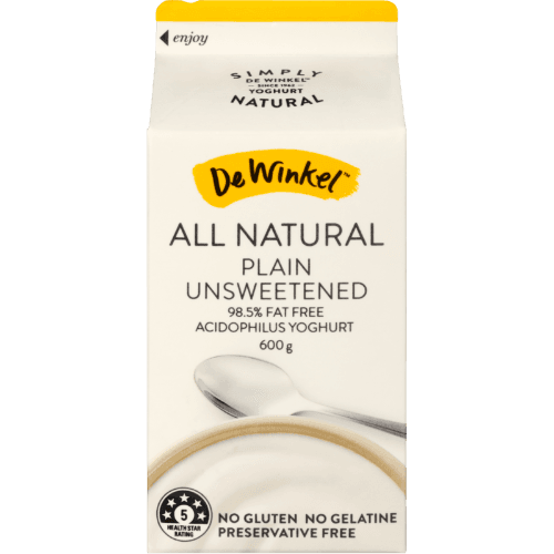 De Winkel All Natural Plain Unsweetened Yoghurt