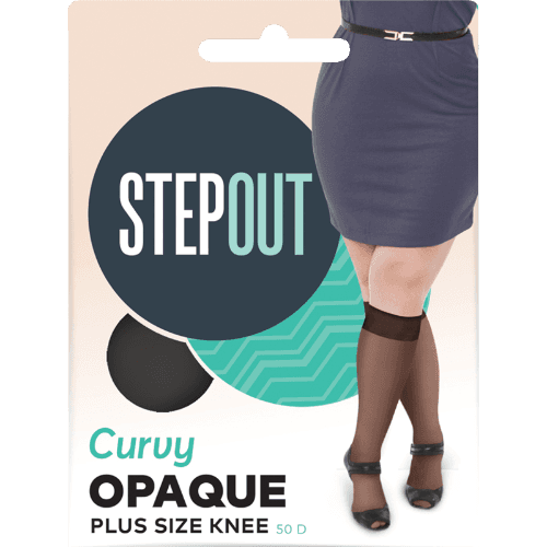 Stepout Plus Size Knee 15Den Sheer Curvy Bare