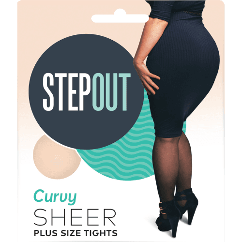 Stepout Du Jour Sheer 15 Den Tights Curvy Black