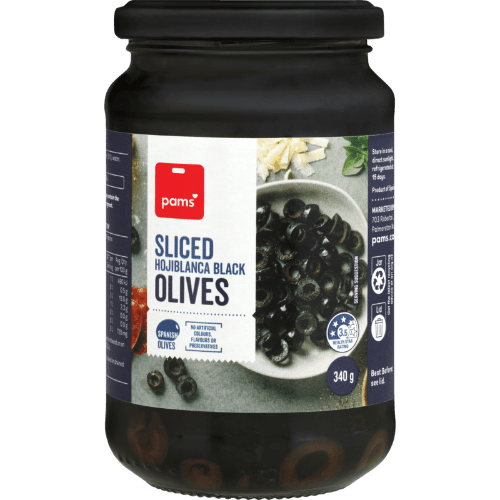 Pams Spanish Sliced Olives Hojiblanca 340 g