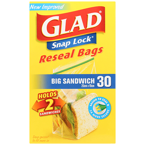 Glad Snaplock Big Sandwich Bags 30 pack