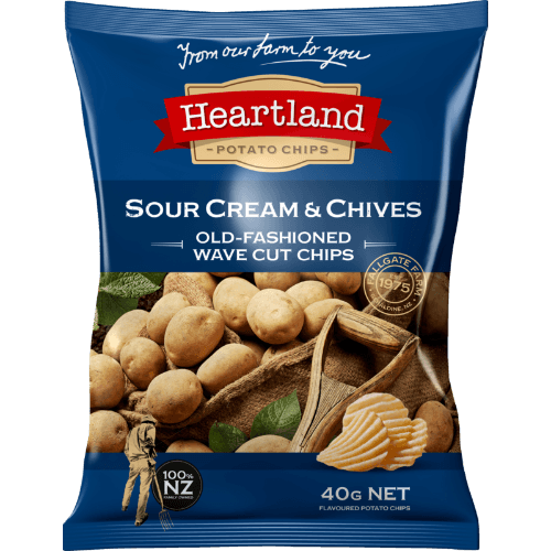 Heartland Sour Cream & Chives Old Fashioned Wave Cut Potato Chips