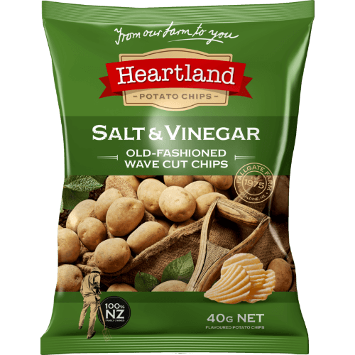 Heartland Salt & Vinegar Old Fashioned Wave Cut Potato Chips