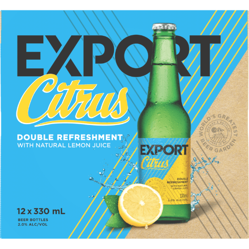 DB Export Light Alcohol 2% Citrus Lemon Beer Bottles