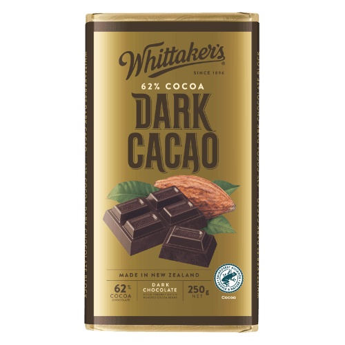 Whittaker's Dark Cacao 62% Cocoa Dark Chocolate Block