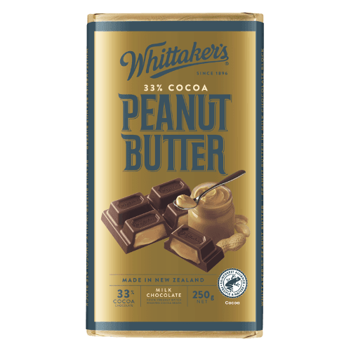 Whittaker's Peanut Butter 33% Cocoa Milk Chocolate Block