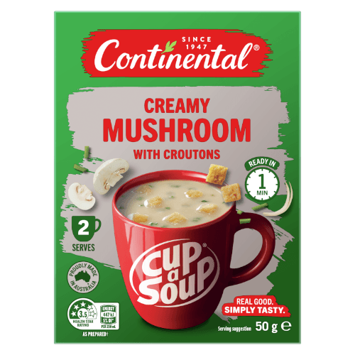 Continental Creamy Mushroom With Croutons Cup a Soup