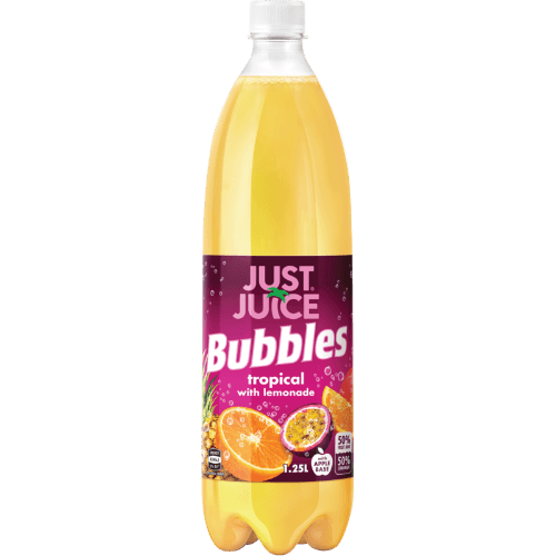 Just Juice Bubbles Tropical With Lemonade Soft Drink