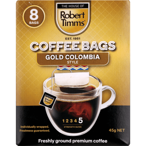 Robert Timms Gold Colombian Style Coffee Bags